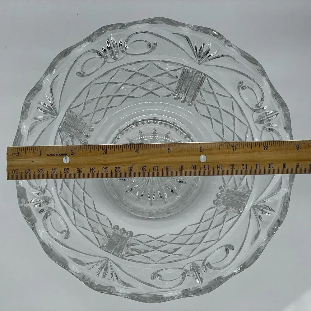 Vintage Crystal Center Piece / Candy / Serving Bowl 9